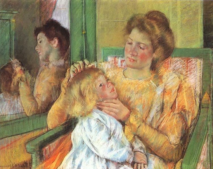 Mary Cassatt Mother Combing her Child Hair